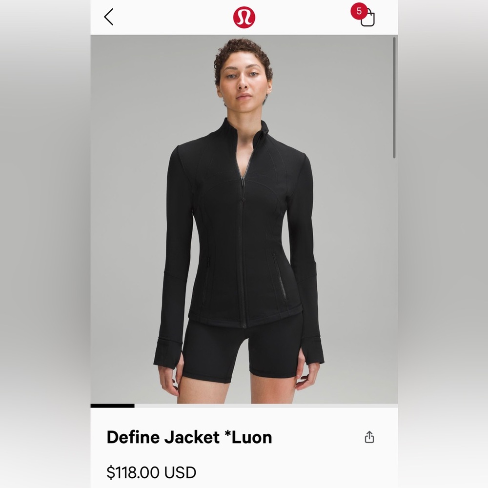 Lululemon Athletica Black Define Jacket